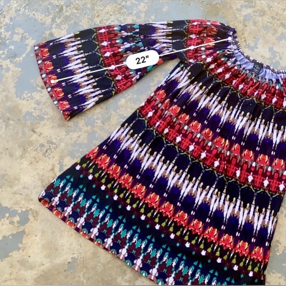 Women's Multicolor Bell Sleeve Tunic - Picture 6 of 6